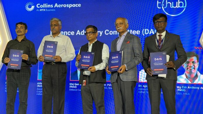 From Left to Right Shri Jayesh Ranjan, Shri Giridhar Aramane, M Srinivas Rao, Shri BVR Giridhar Mohan Reddy, Wg Cdr Anish Anthony, COO, T-hub